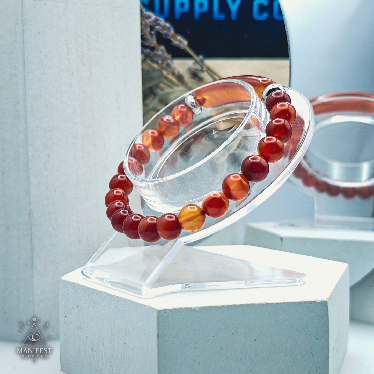 Carnelian Crystal Bar Bracelet
