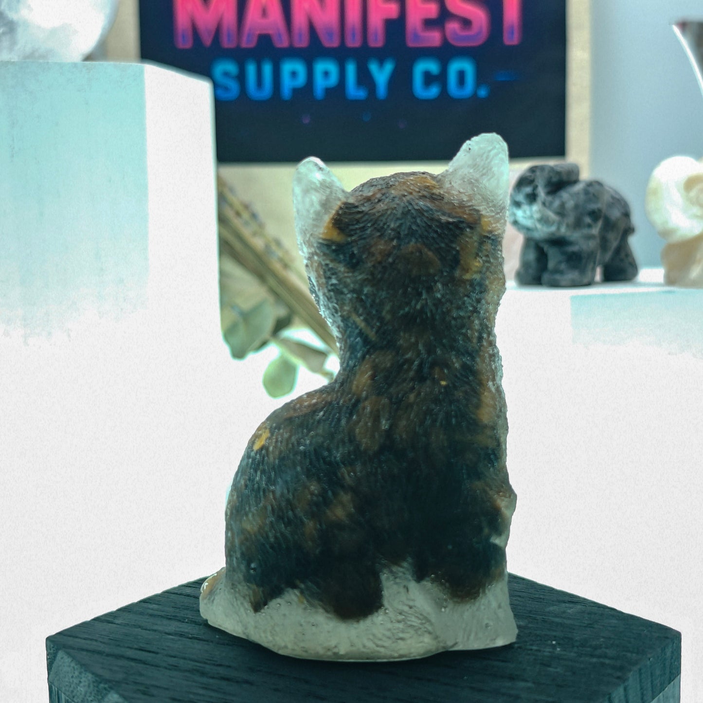 Tiger Eye Cat Crystal Figurine