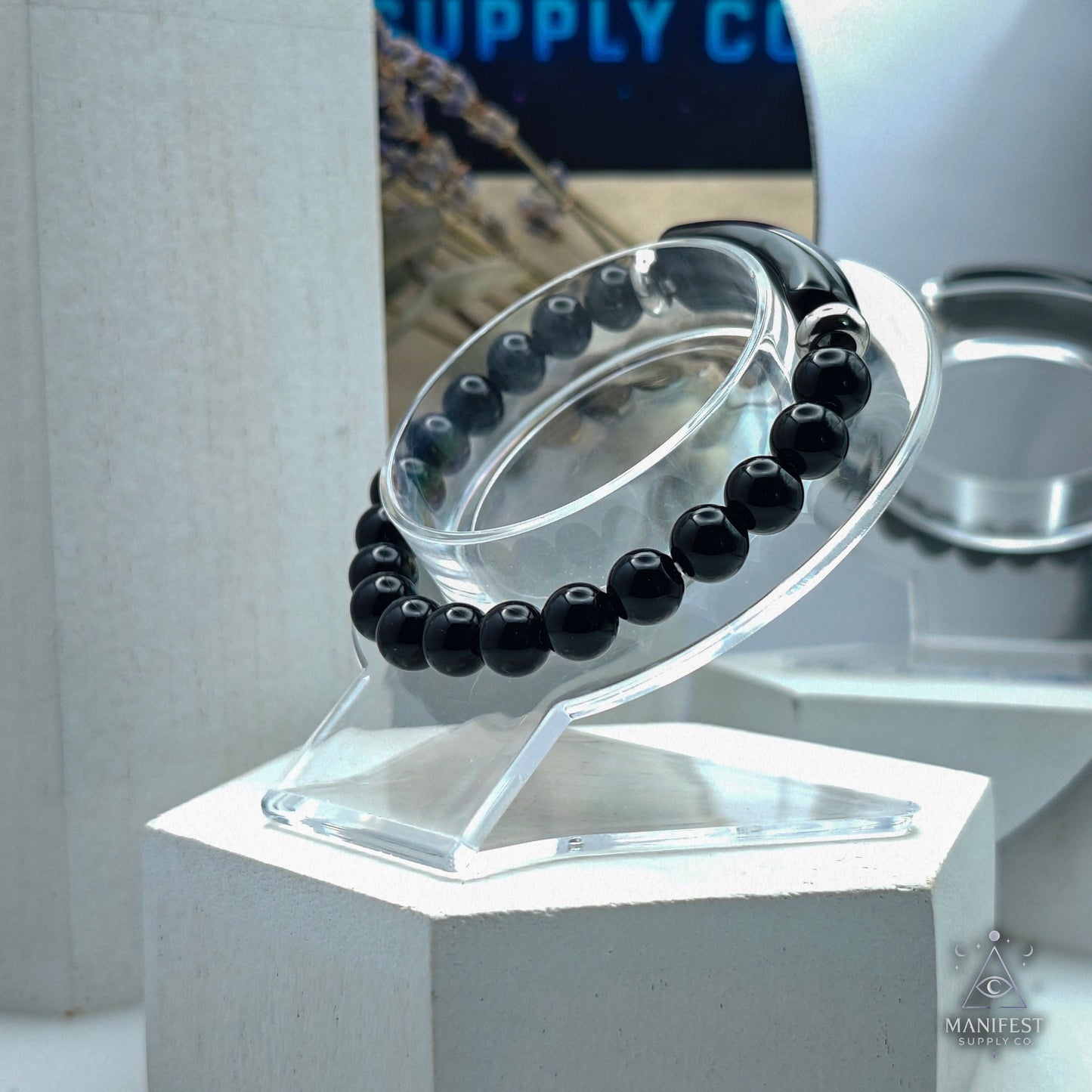 Obsidian Crystal Bar Bracelet