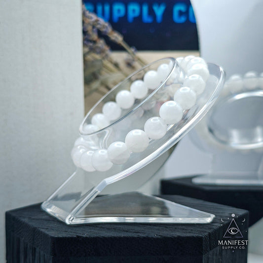 White Jade Crystal Bracelet - 8mm