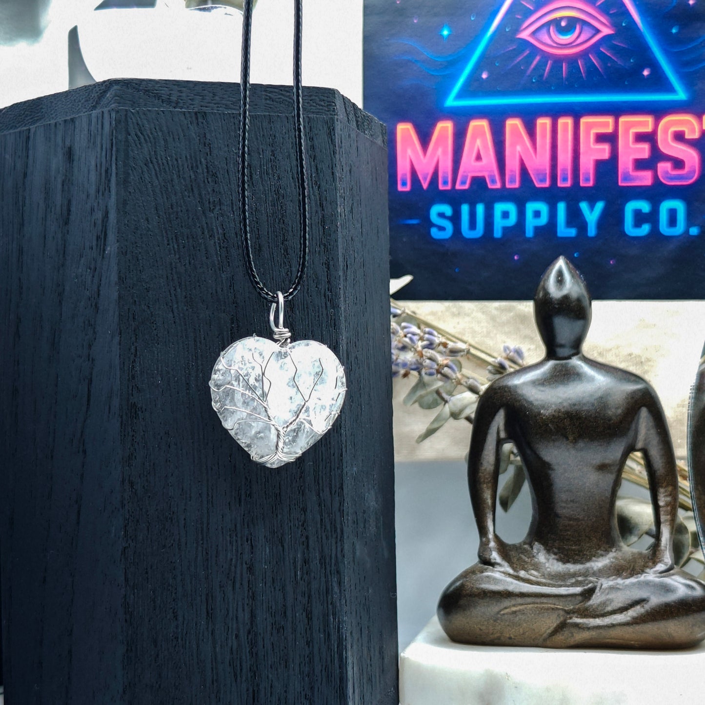 Tree of Life Heart Crystal Necklace