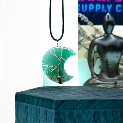 Tree of Life Moon Crystal Necklace