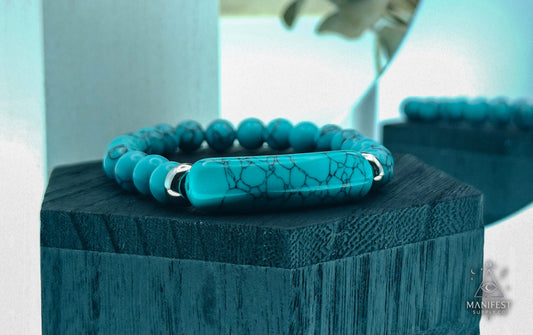 Turquoise Crystal Bar Bracelet