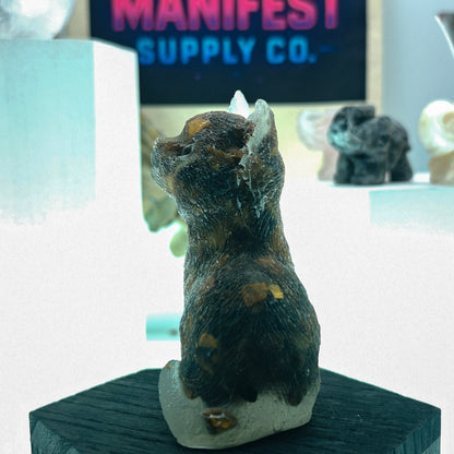 Tiger Eye Cat Crystal Figurine
