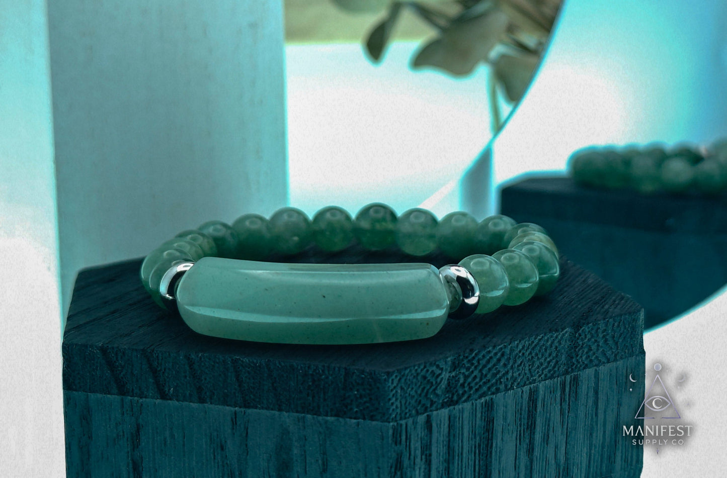 Green Aventurine Crystal Bar Bracelet