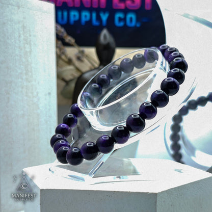 Purple Tiger Eye Crystal Bracelet - 8mm