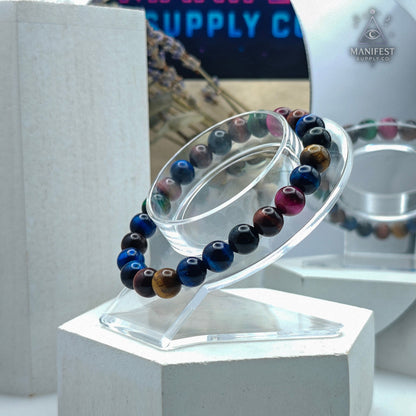 Rainbow Tiger Eye Crystal Bracelet -10mm