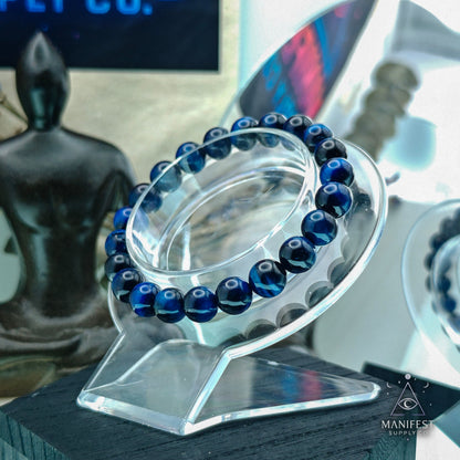 Blue Tiger Eye Crystal Bracelet -10mm