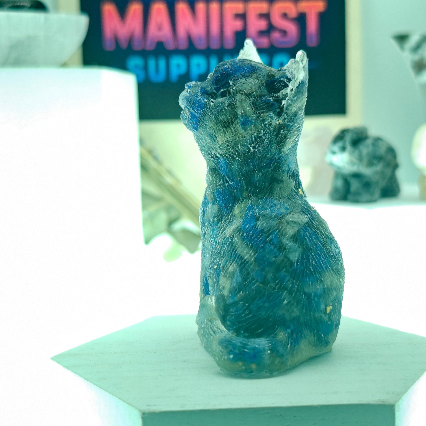 Sodalite Cat Crystal Figurine