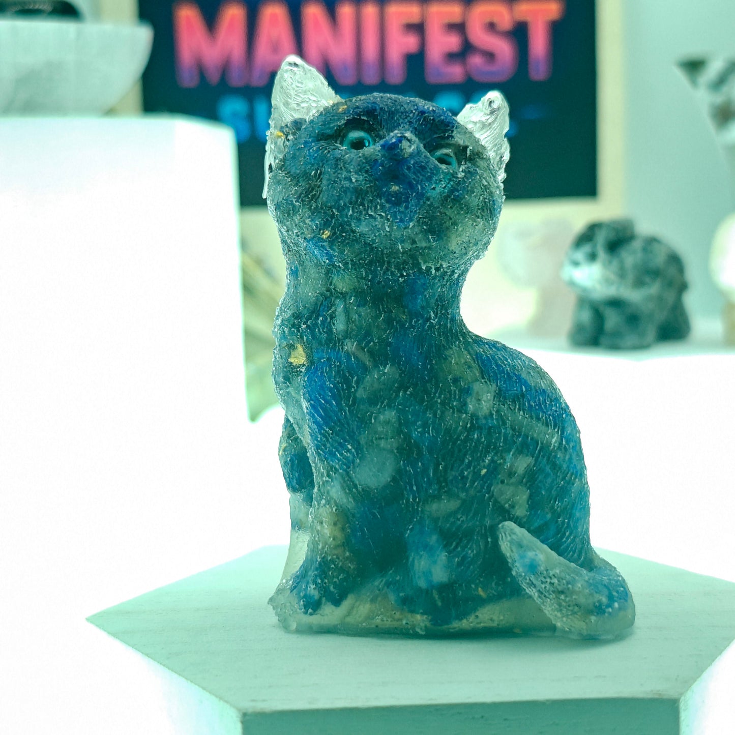 Sodalite Cat Crystal Figurine