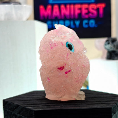 Rose Quartz Owl Crystal Figurine