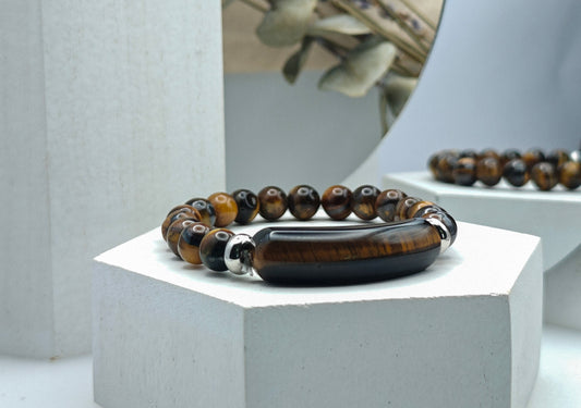 Tiger Eye Crystal Bar Bracelet