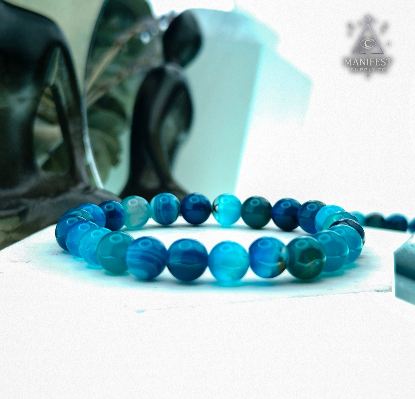 Blue Apatite Crystal Bracelet- 8mm