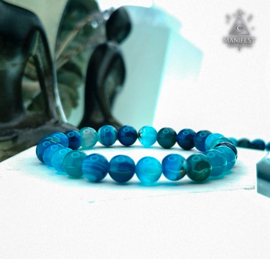 Blue Apatite Crystal Bracelet- 8mm