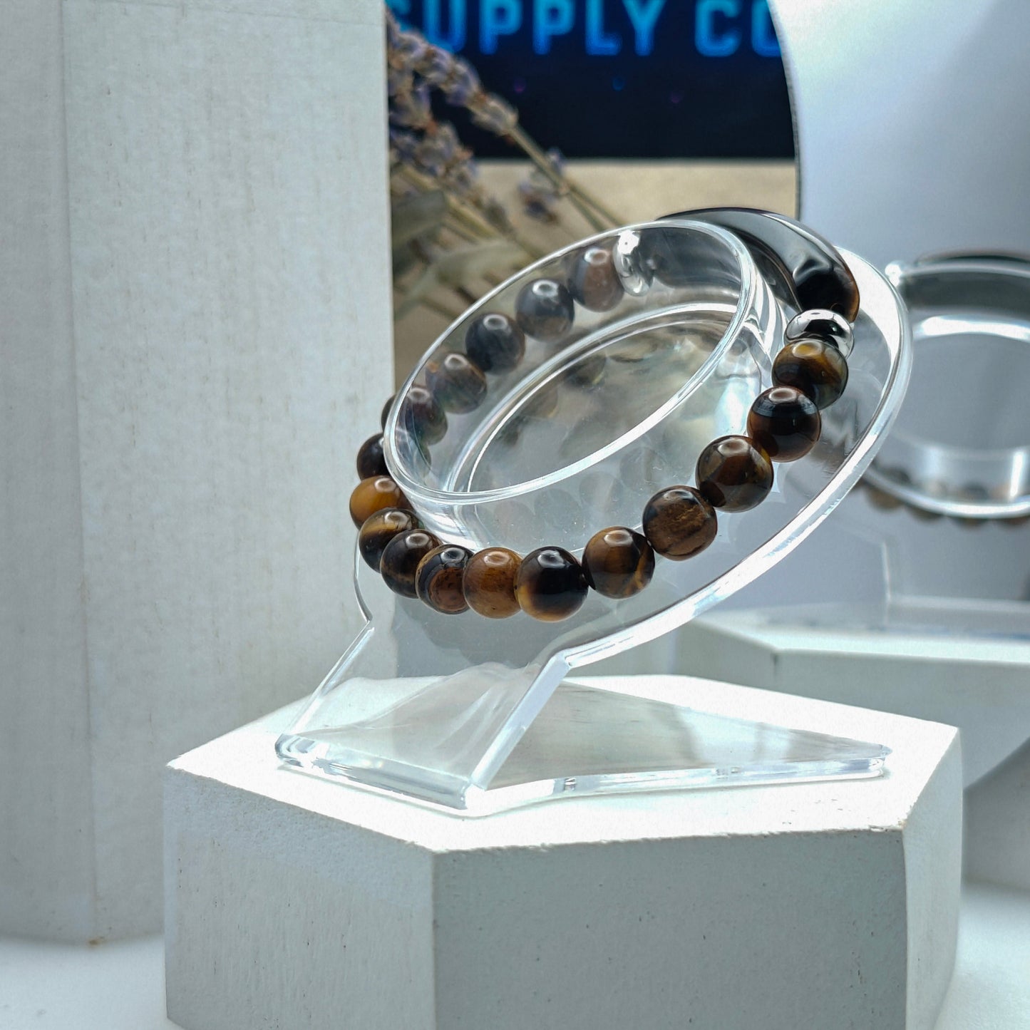 Tiger Eye Crystal Bar Bracelet