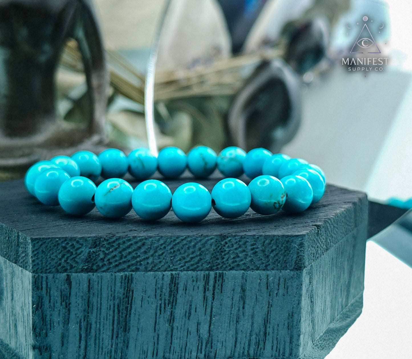 Turquoise Crystal Bracelet -8mm
