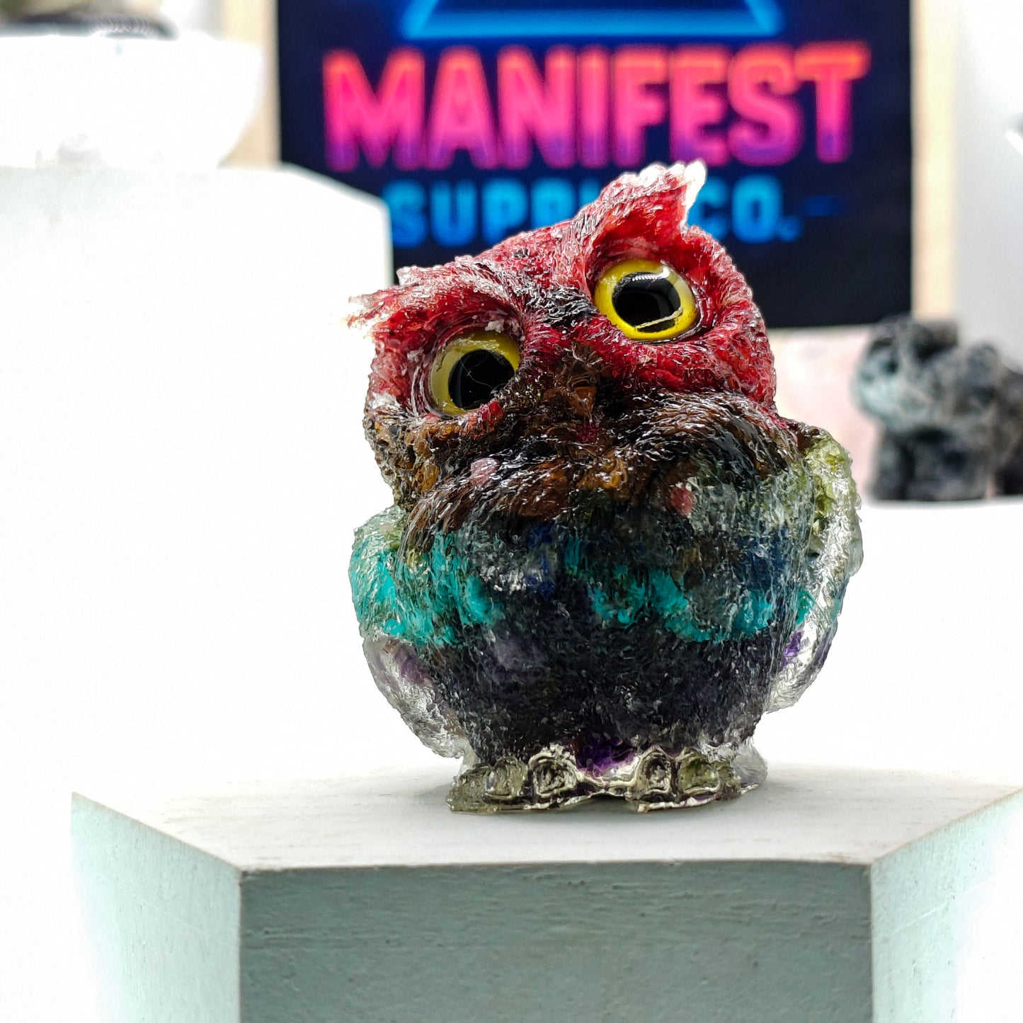 Chakra Stone Owl Crystal Figurine