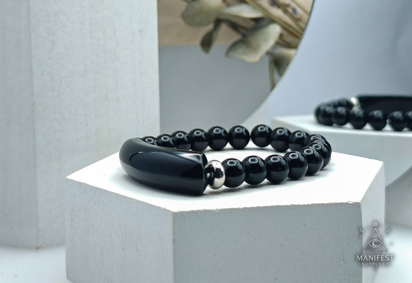 Obsidian Crystal Bar Bracelet
