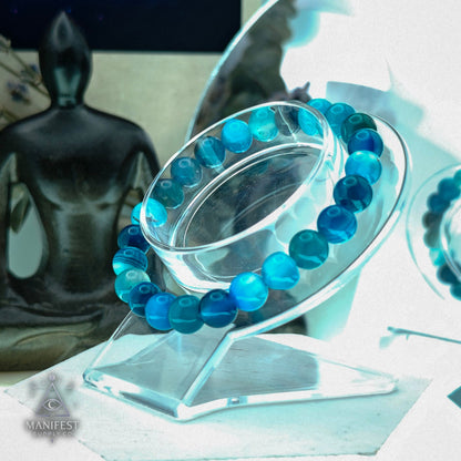 Blue Apatite Crystal Bracelet- 8mm