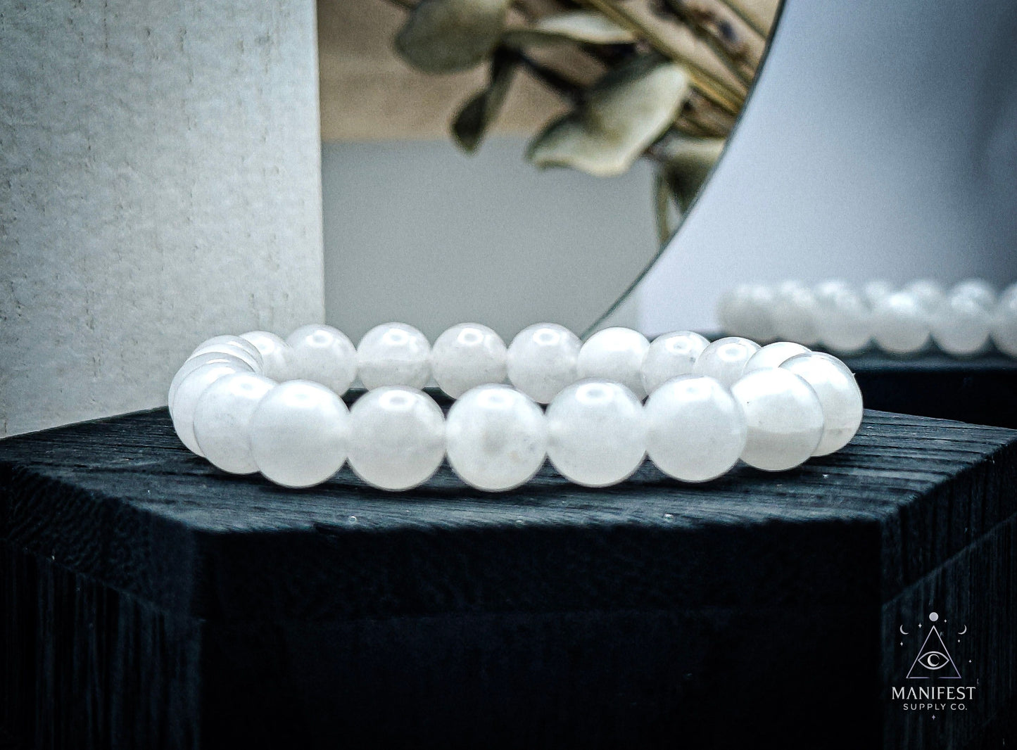 White Jade Crystal Bracelet - 8mm