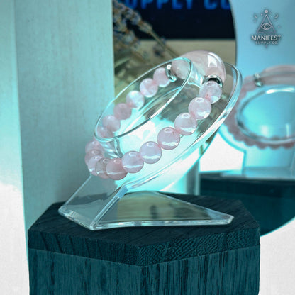 Rose Quartz Crystal Bar Bracelet