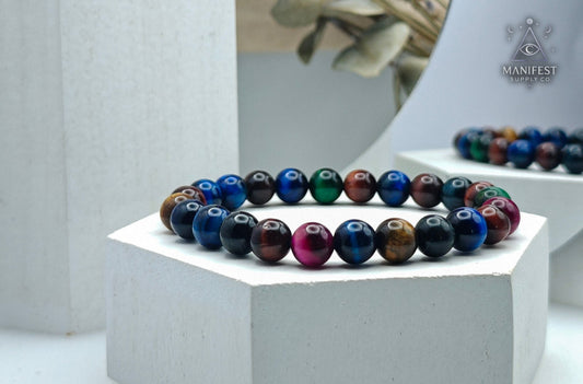 Rainbow Tiger Eye Crystal Bracelet -10mm