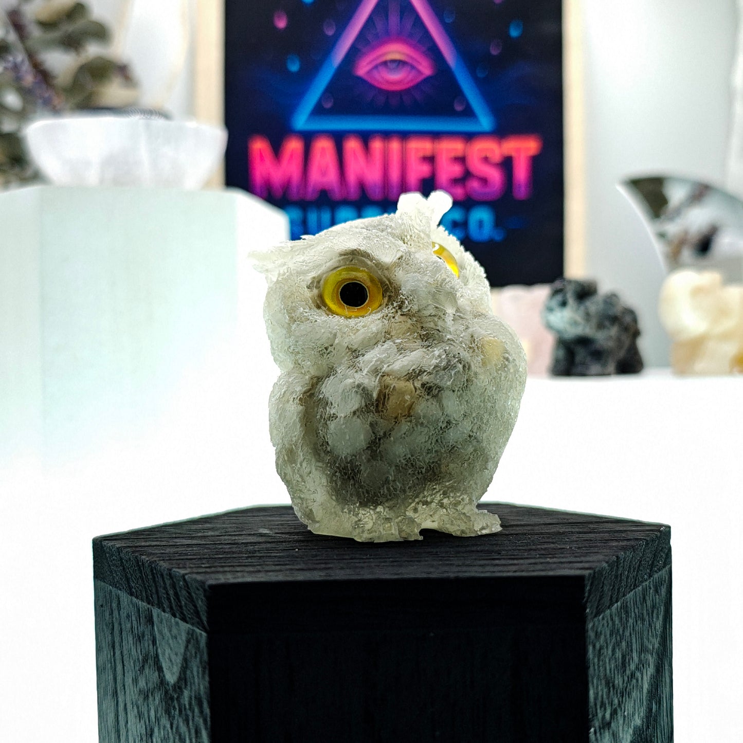 Howlite Owl Crystal Figurine