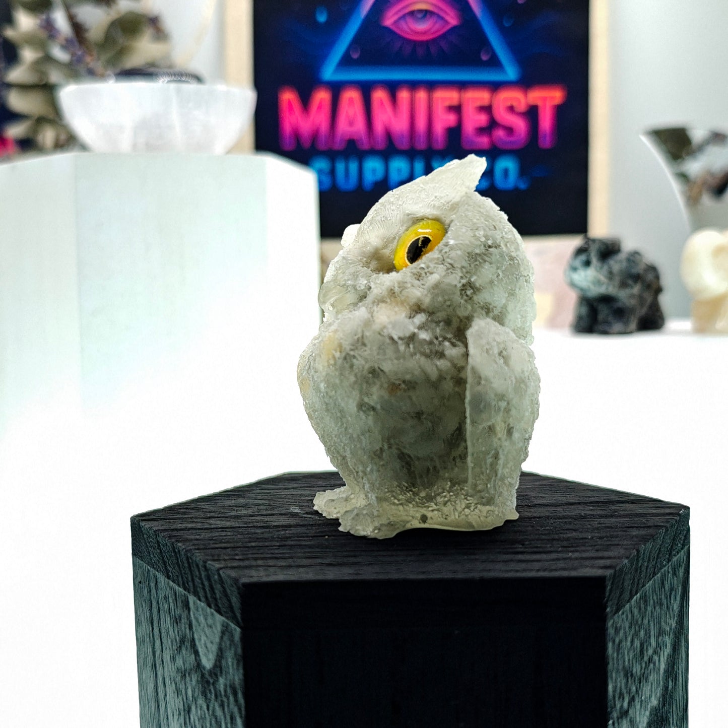 Howlite Owl Crystal Figurine