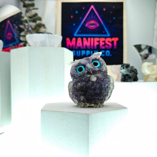 Amethyst Owl Crystal Figurine