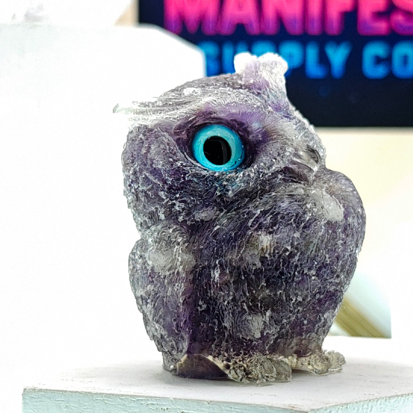 Amethyst Owl Crystal Figurine