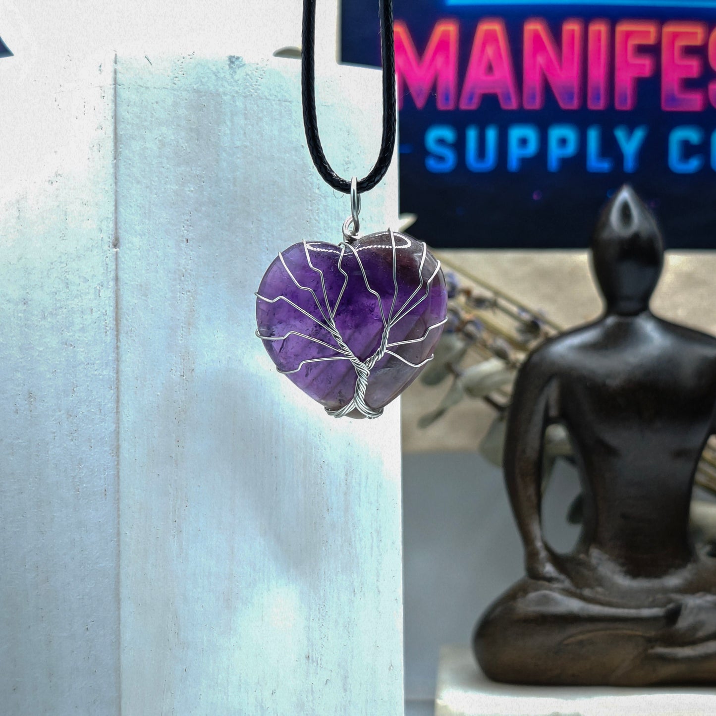 Tree of Life Heart Crystal Necklace